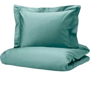 IKEA Luktjasmin KING Duvet Cover & Pillowcase turquoise Bed set  NEW W TAGS